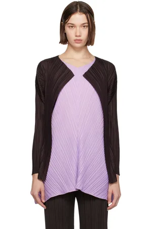 PLEATS PLEASE ISSEY MIYAKE Cardigan plissé brun - Mellow