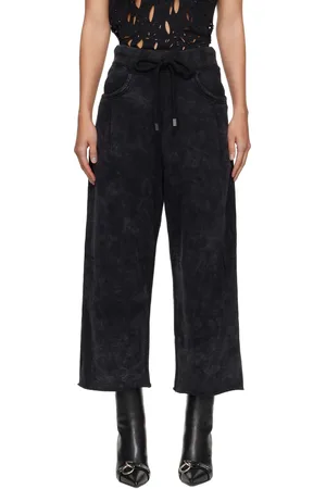 R13 Pantalon de survêtement écourté gris à plis