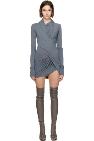 Rick Owens Robe courte à manches longues Magnetic grise - Porterville
