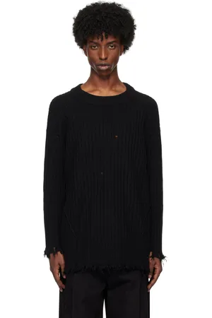 Professor.E Pull noir en tricot à échelles