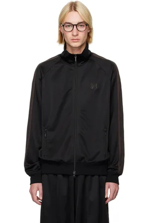Pins & Needles Blouson de survêtement noir en polyester lisse