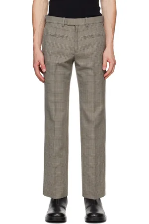 Courrèges Pantalon Heritage brun à motif Prince-de-Galles