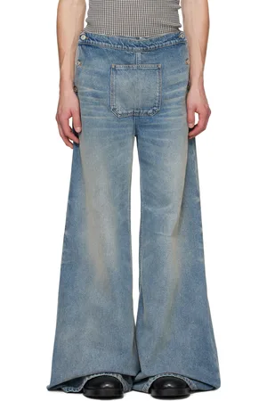 Courrèges Jean ample bleu à poche à l