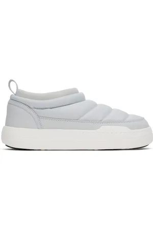 Moon Boot Flâneurs matelassés Park gris et blanc en nylon
