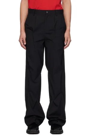 Kusikohc Pantalon façon tailleur noir à œillets