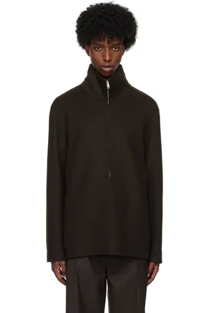 Ermenegildo Zegna Blouson de style surchemise brun en cachemire et laine Trofeo™