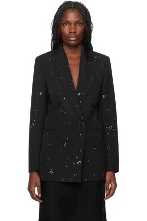 Lanvin Veston noir à ornements brodées