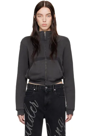 Alexander Wang Pull écourté gris à glissière