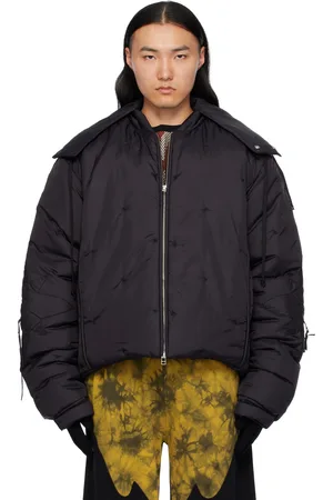 Kusikohc Blouson aviateur matelassé noir à appliqués graphiques