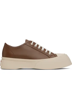 Marni Baskets brunes en cuir nappa à semelle Pablo