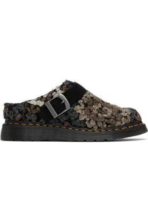 Dr. Martens Mules Isham noir et brun en crochet de laine