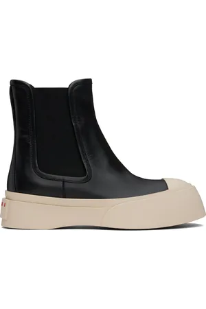 Marni Bottes chelsea noires en cuir à semelle Pablo
