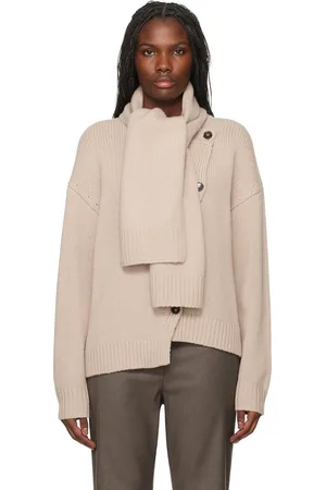 THE GARMENT Cardigan Canada beige à écharpe
