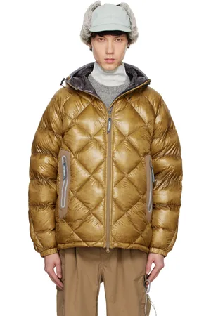 and wander Blouson brun rembourré en duvet à point de diamant