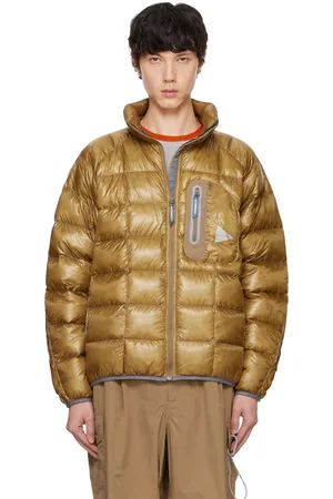 and wander Blouson brun rembourré en duvet à point de diamant