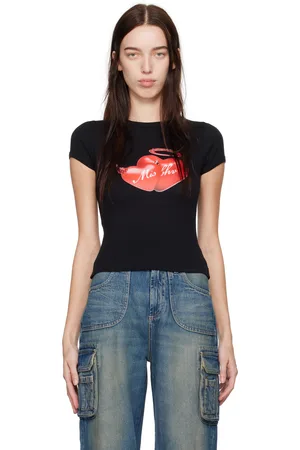 MISBHV Micro t-shirt noir à image de cœurs