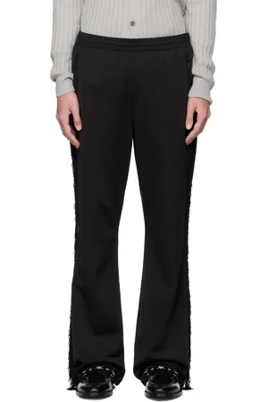 Pins & Needles Pantalon de survêtement semi-évasé noir à franges