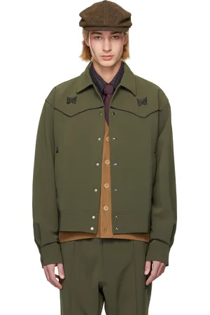 Pins & Needles Blouson de style western kaki à passepoils