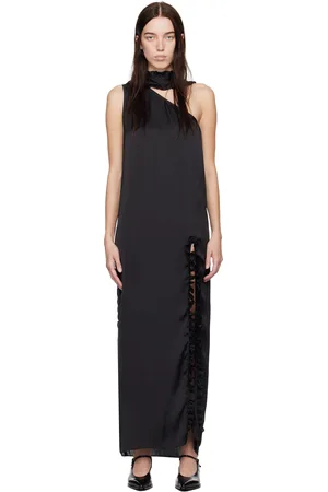 Kika Vargas Robe longue Aretha noire exclusive à SSENSE