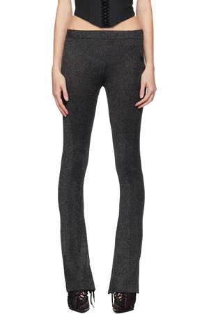 MISBHV Pantalon évasé noir en tricot