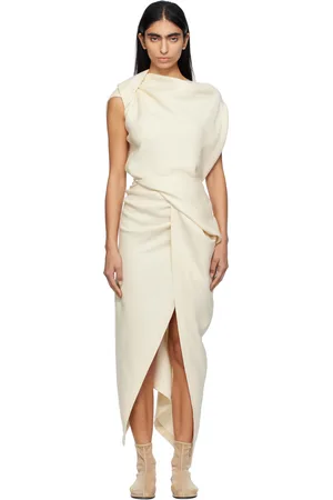 Issey Miyake Robe longue blanc cassé - Entwine