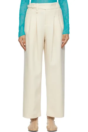 Issey Miyake Pantalon blanc cassé - Entwine