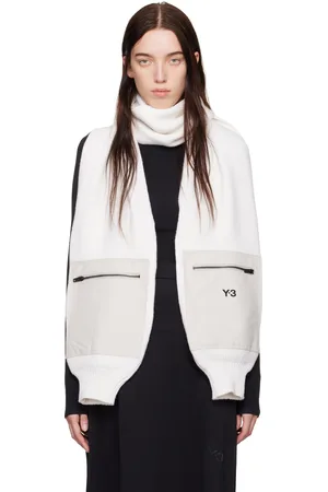 Y-3 Châle blanc cassé à manches