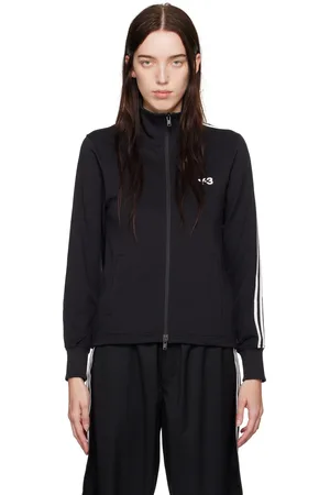 Y-3 Blouson de survêtement noir à trois rayures