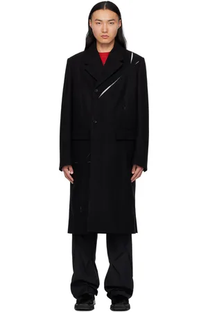 Kusikohc Manteau long noir à découpes de style origami