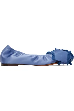 Lanvin Ballerines bleues en satin à boucle