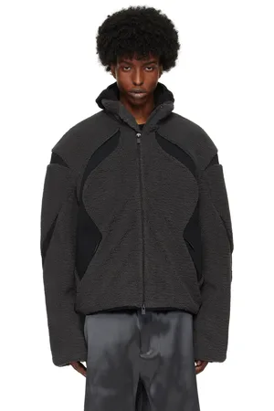 HELIOT EMIL Blouson Custos noir et gris en molleton