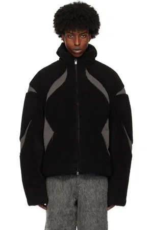 HELIOT EMIL Blouson Custos noir et gris en molleton