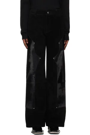 HELIOT EMIL Pantalon menuisier Lorica noir en suède