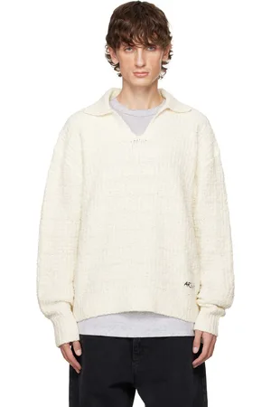 Axel Arigato Polo Scale blanc cassé en tricot texturé