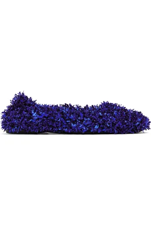 DRIES VAN NOTEN Ballerines bleues à fils lamés