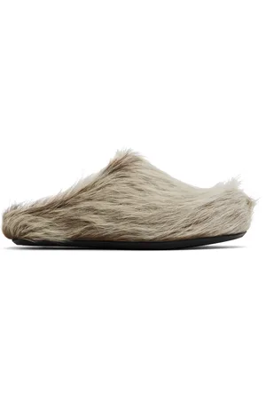 Marni Flâneurs de style sabot Fussbett beiges en poil de veau