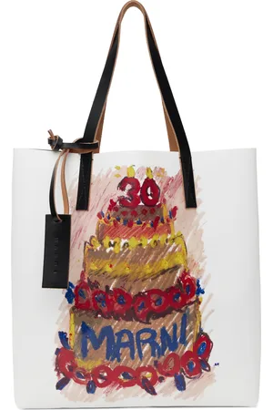 Marni Cabas blanc et noir à imprimé 30e anniversaire à logo - Tribeca
