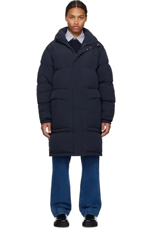 Maison Kitsuné Manteau matelassé bleu marine rembourré en duvet à capuche