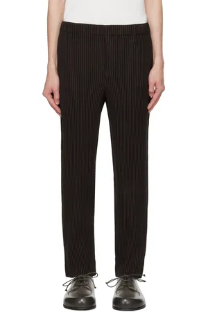 Issey Miyake Pantalon plissé Kersey brun