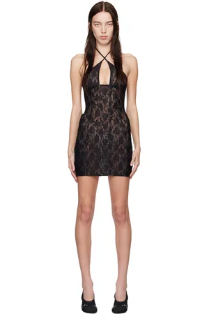 MISBHV Robe courte noire en dentelle