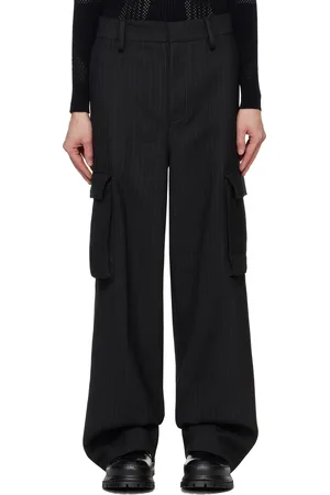 MISBHV Pantalon noir à rayures fines - Office