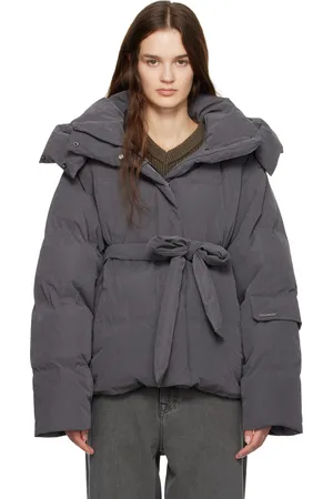Holzweiler Blouson Steilia gris en toile brossée rembourré en duvet