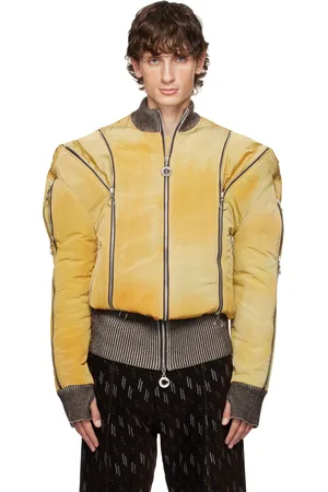 Charlie Constantinou Blouson aviateur jaune à fermetures à glissière