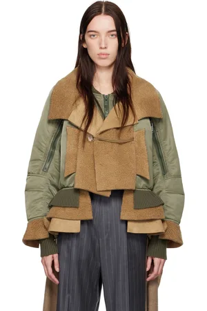 UNDERCOVER Blouson aviateur étagé brun et kaki