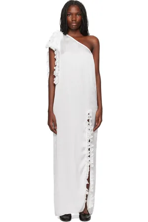Kika Vargas Robe longue Aretha blanche exclusive à SSENSE