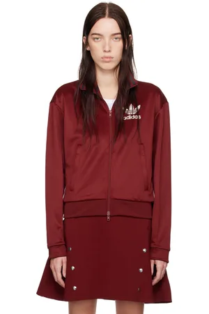 WALES BONNER Blouson de survêtement bourgogne en jersey édition adidas Originals