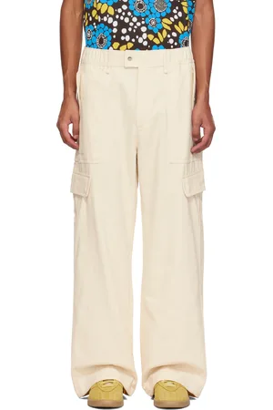WALES BONNER Pantalon cargo blanc cassé en sergé édition adidas Originals