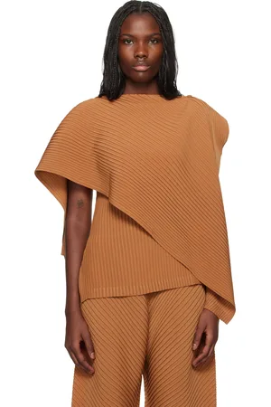 Issey Miyake Chemisier Vigor brun à plis