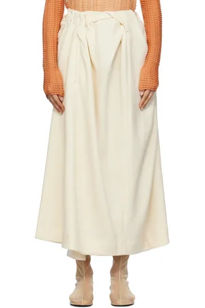 Issey Miyake Jupe longue blanc cassé - Entwine