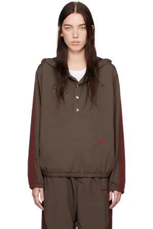WALES BONNER Anorak brun en taffetas édition adidas Originals
